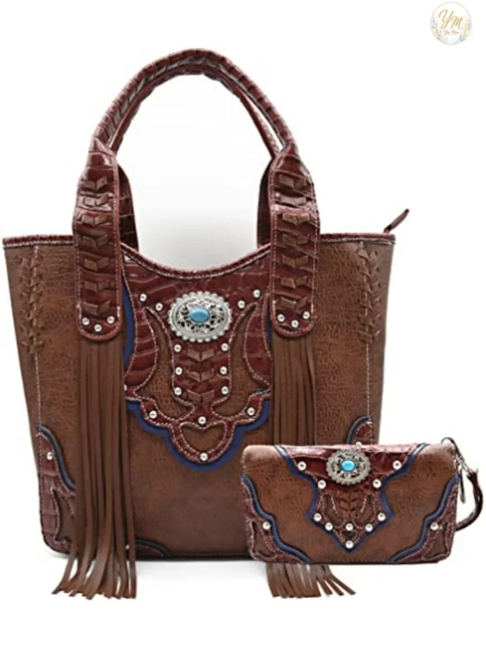 Western Fringe Totes Purse and Wallet Set for Women Cowgirl Style PU Leather